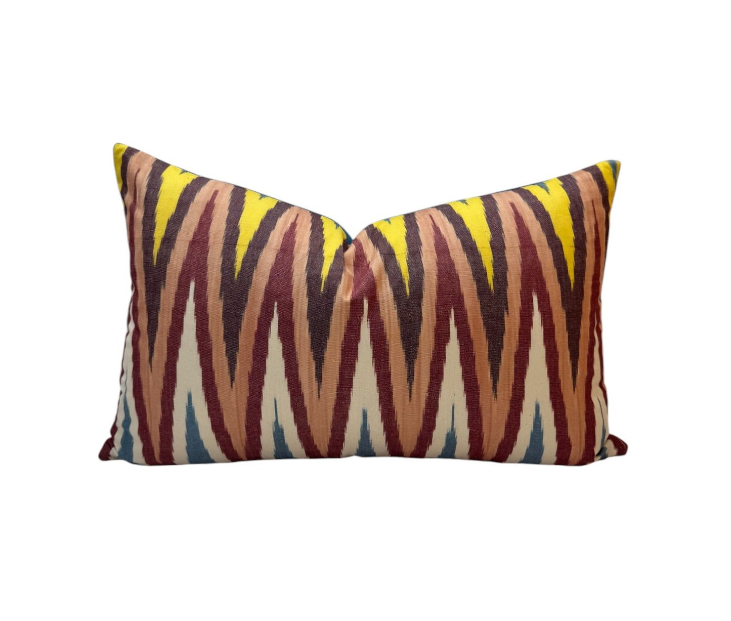 Silk Ikat Multi Zig Zag Rectangle Cushion - Large