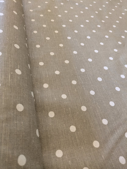 Natural Linen Polka Dot