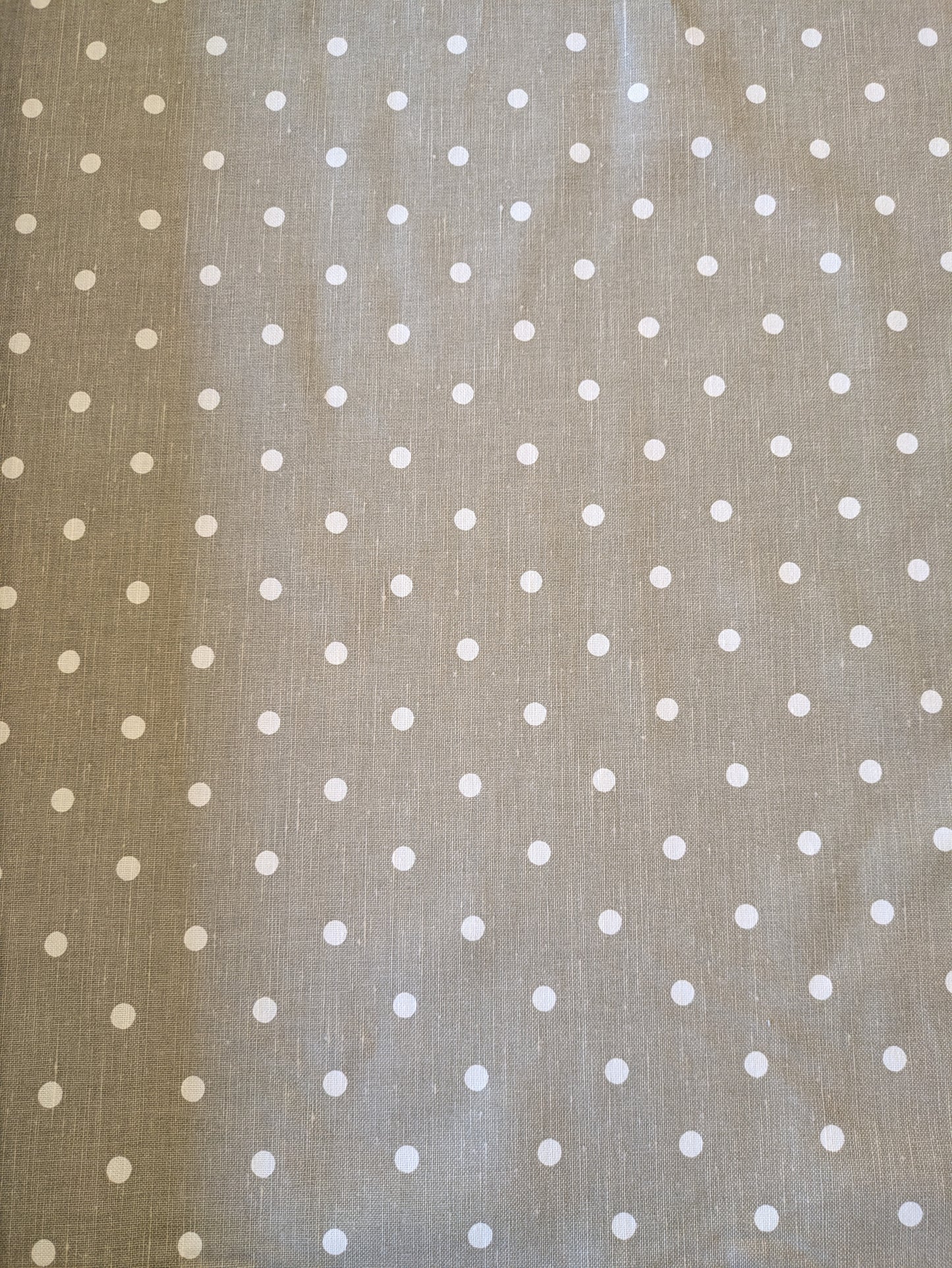 Natural Linen Polka Dot