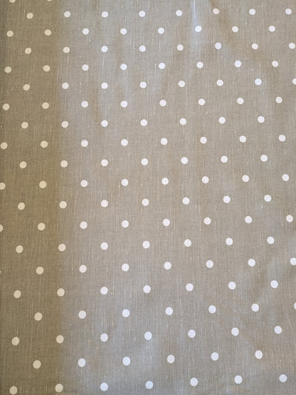 Natural Linen Polka Dot