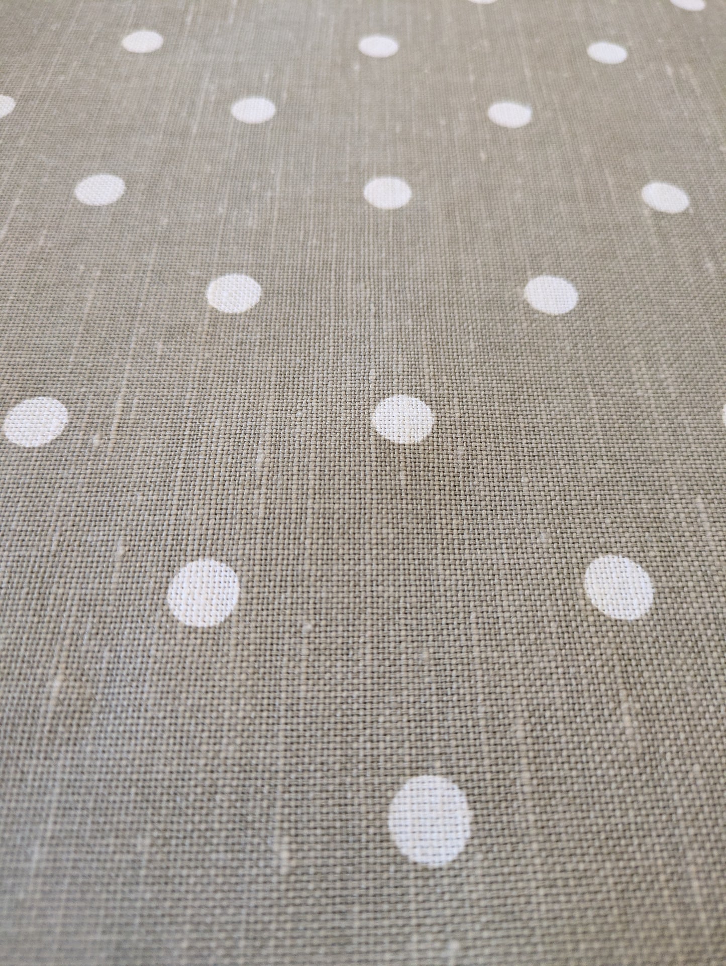 Natural Linen Polka Dot