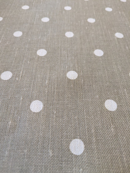 Natural Linen Polka Dot