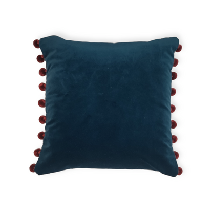 Blue and Red Ikat Cushion