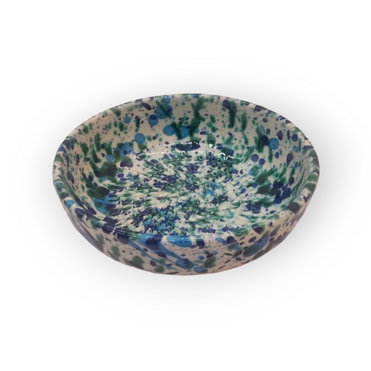 Coral Blue Ceramic Food Grating Bowl