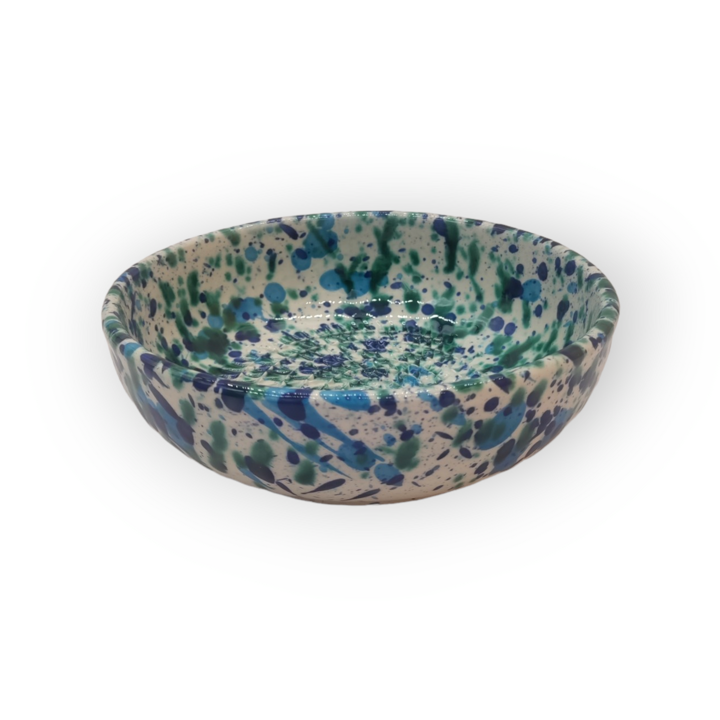 Coral Blue Ceramic Food Grating Bowl