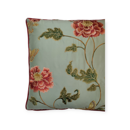 Colefax & Fowler Oriental Poppy Silk Cushion