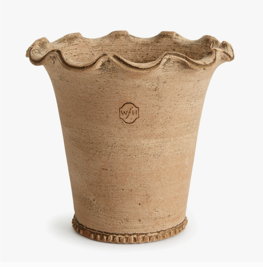 Terracotta Wave Edge Pot - Small – Upstairs Downstairs Interiors