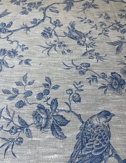 Blue Bird Toile Linen