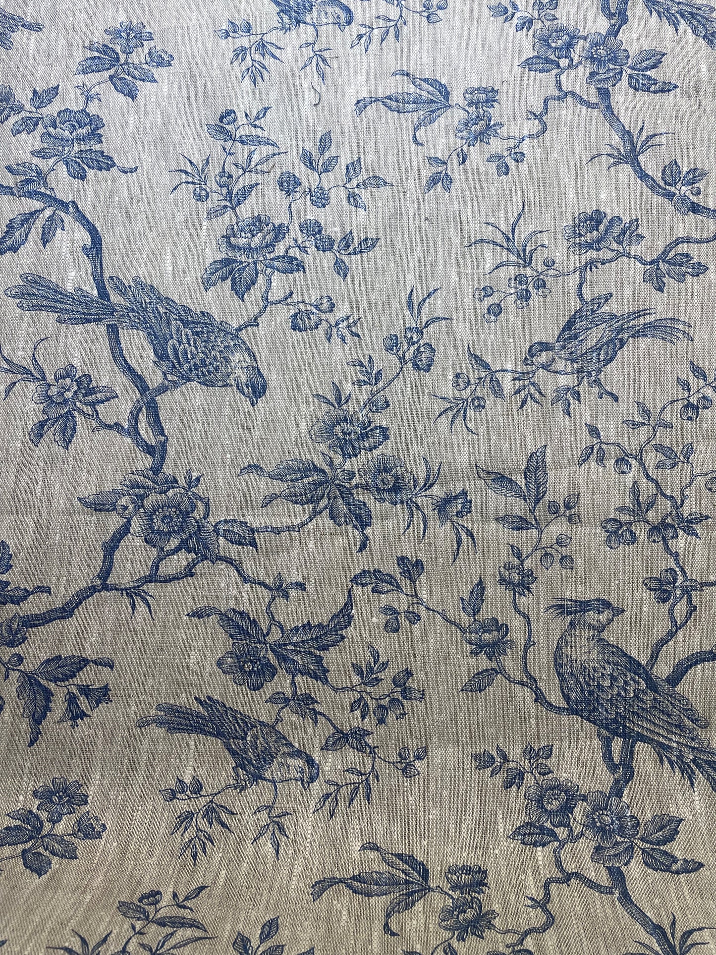 Blue Bird Toile Linen