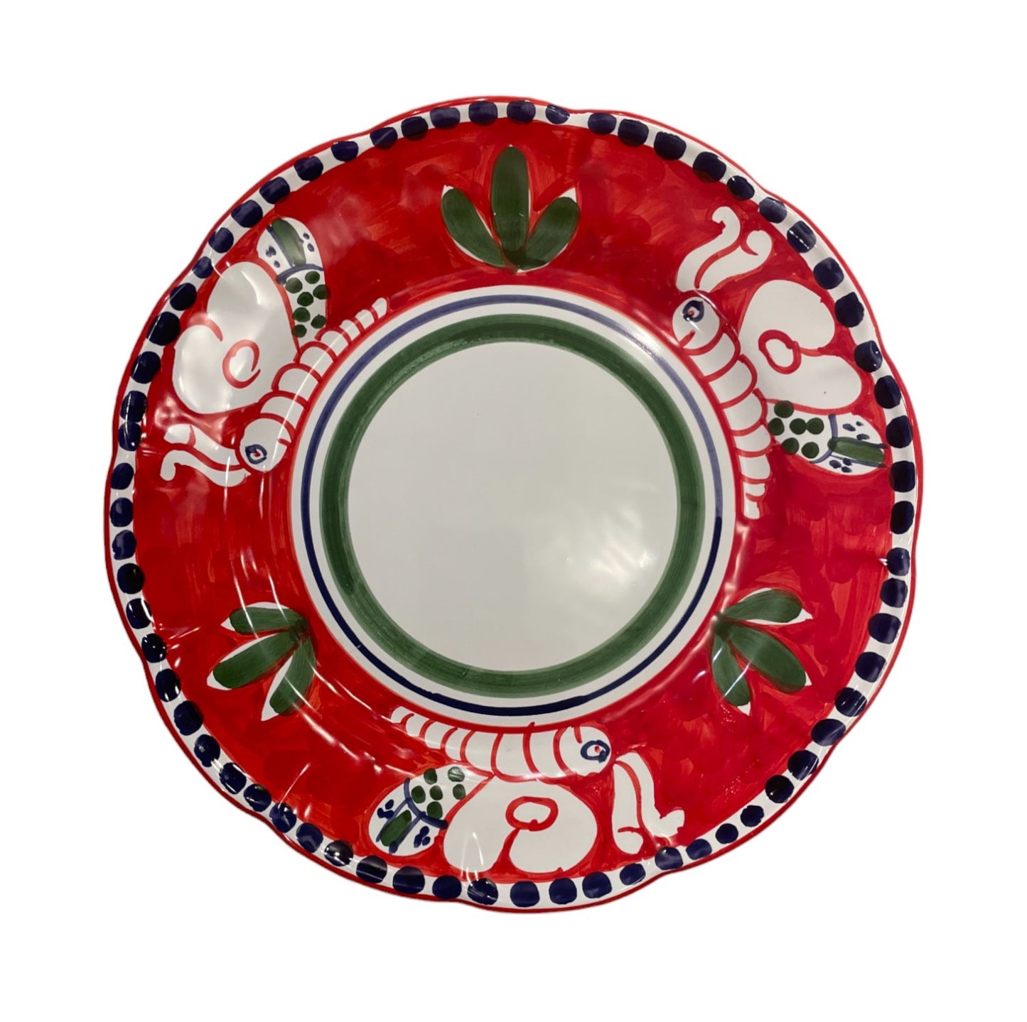 Hand Painted Zoo Plates - Red