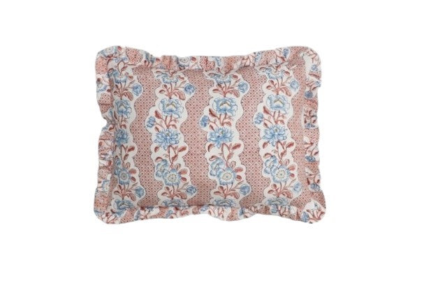 Frilled Floral Trellis Rectangle Cushion