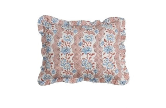 Frilled Floral Trellis Rectangle Cushion