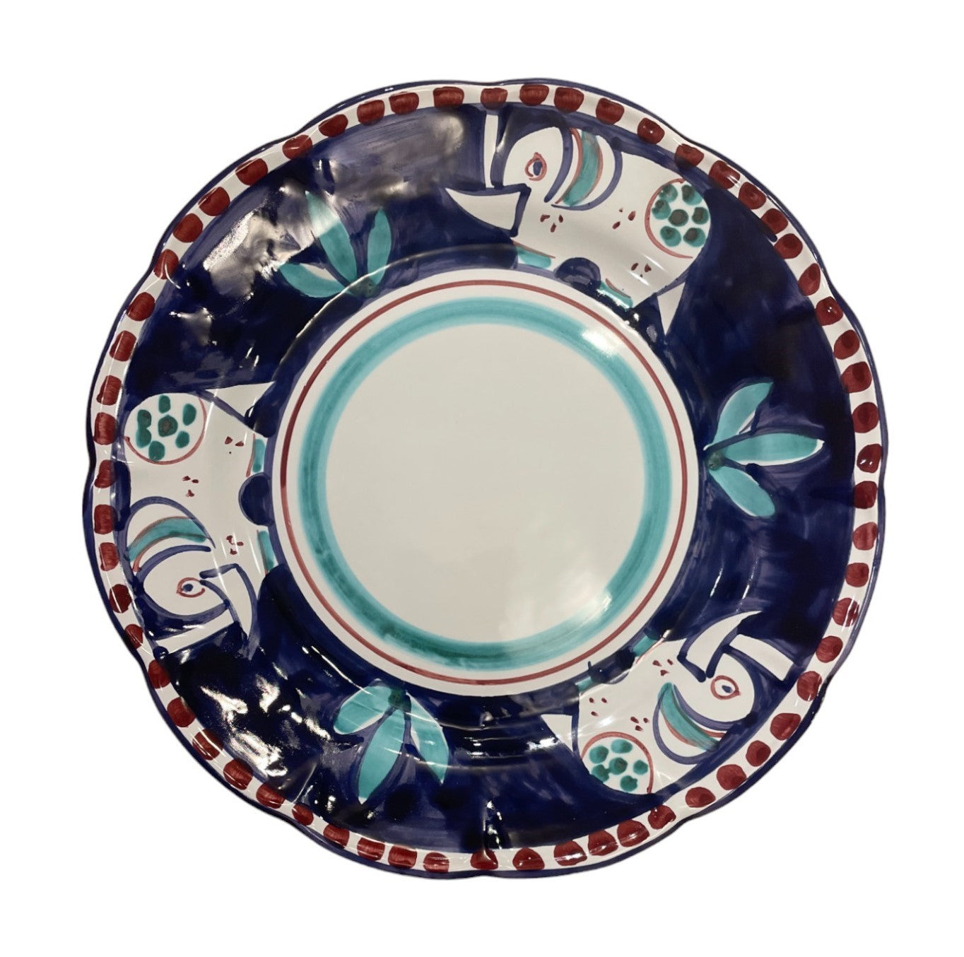 Hand Painted Zoo Plates - Navy