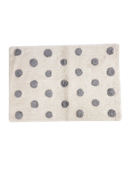 Grey & White Spot Tufted Bath Mat