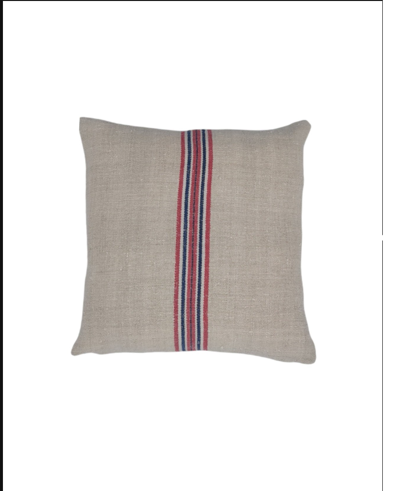 Thick Stripe Vintage Grain Sack Cushion