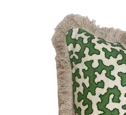 Sibyl Colefax Green Squiggle Fringed Cushion