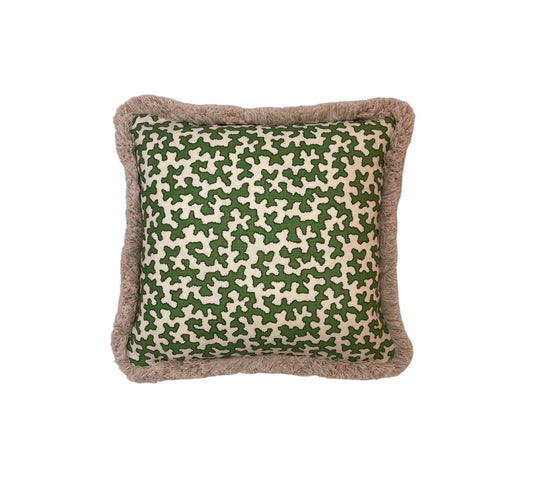 Sybil Colefax Green Squiggle Fringed Cushion