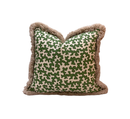 Sybil Colefax Green Squiggle Fringed Cushion
