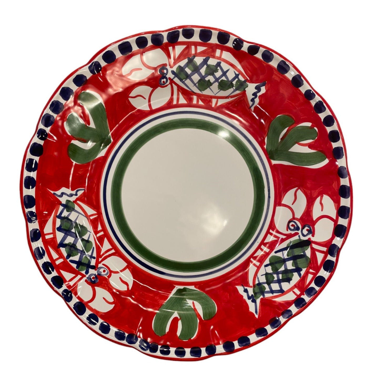 Hand Painted Zoo Plates - Red