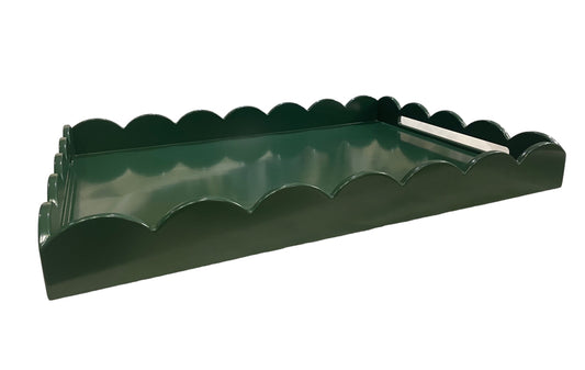 Forest Green Large Scalloped Tray