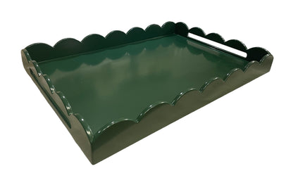 Forest Green Large Scalloped Tray