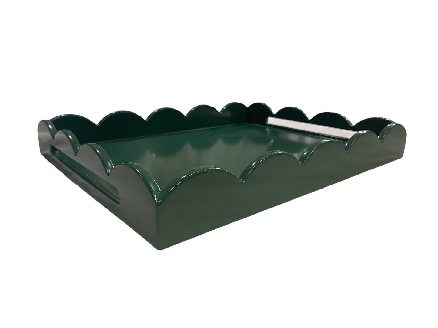 Forest Green Medium Scalloped Tray