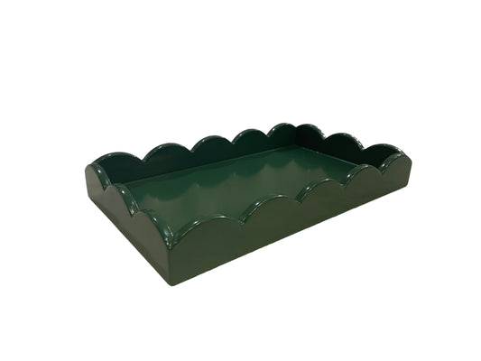 Forest Green Small Scalloped Tray