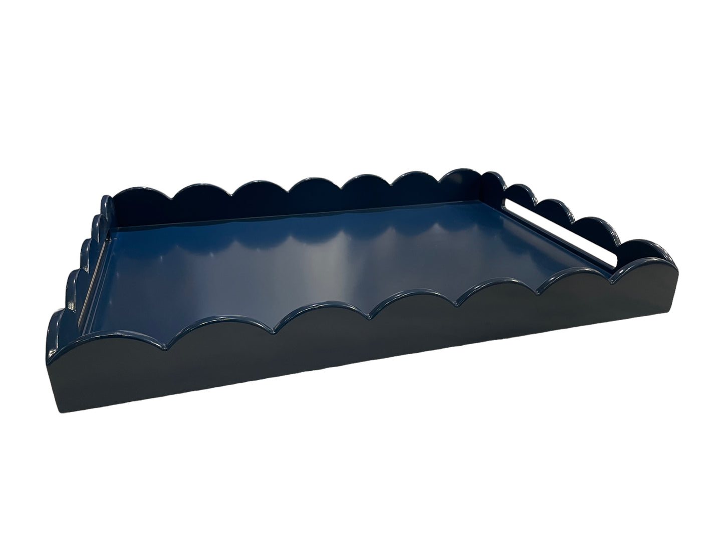 Ocean Blue Large Scalloped Tray