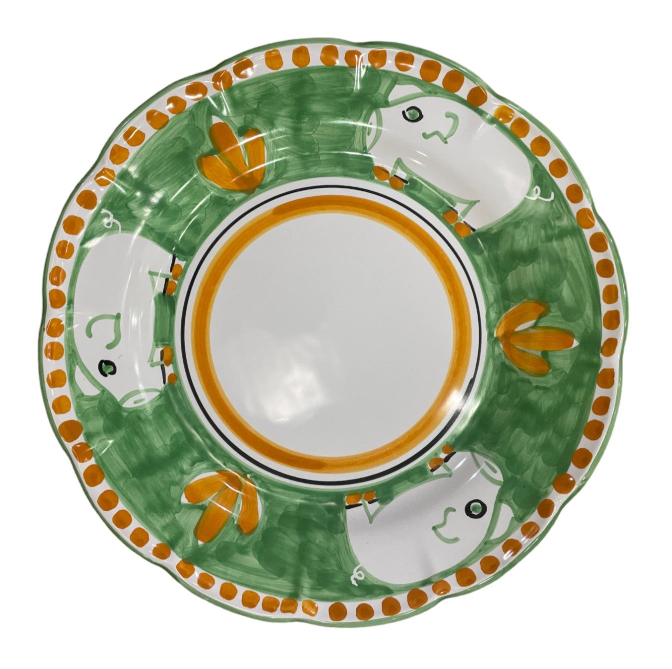 Hand Painted Zoo Plates - Green