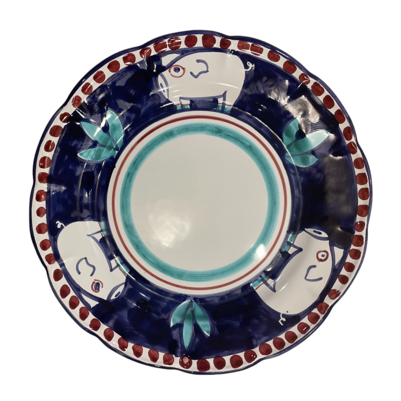 Hand Painted Zoo Plates - Navy