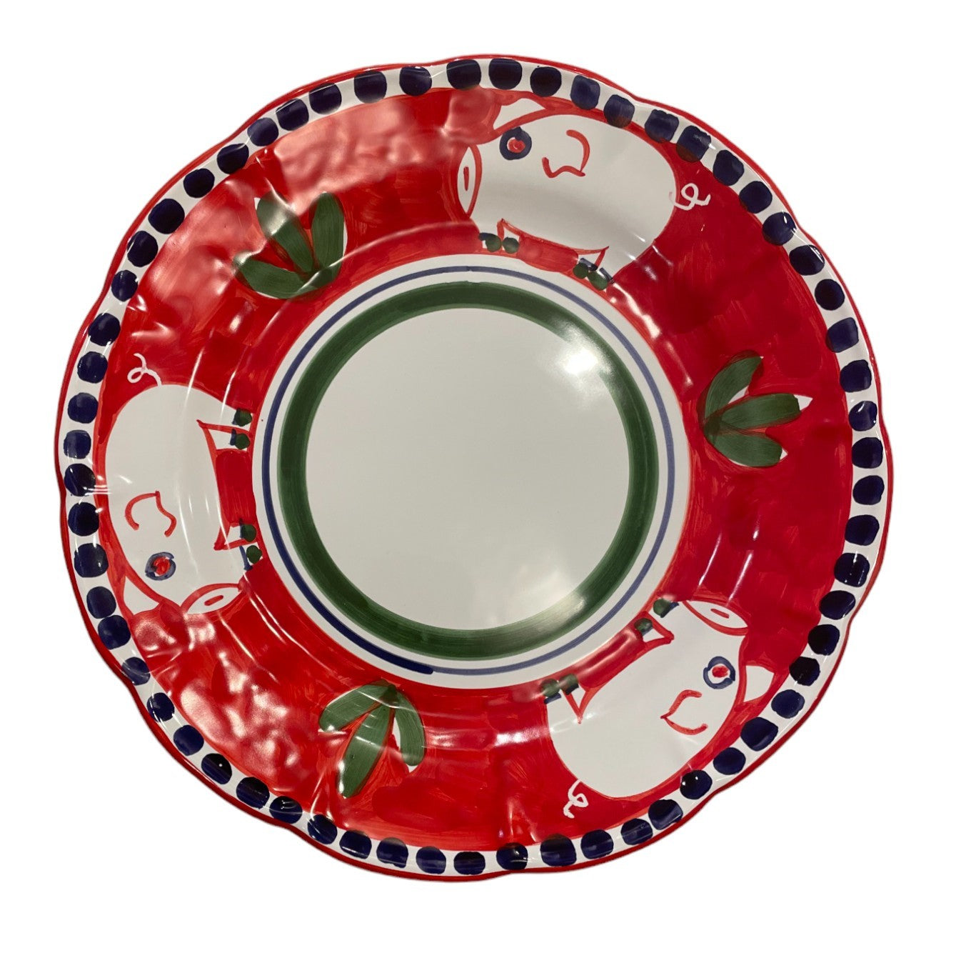 Hand Painted Zoo Plates - Red