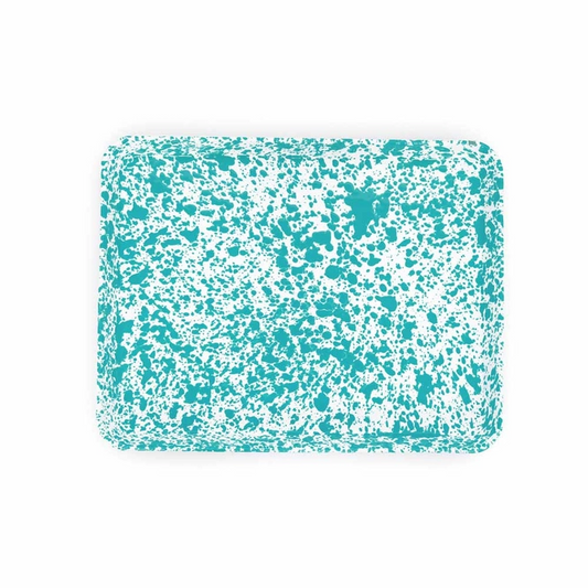 Large Rectangle Enamelware Baking Tray - Turquoise