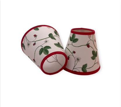 Wild Strawberries Red Trim Candle Clip Lampshade