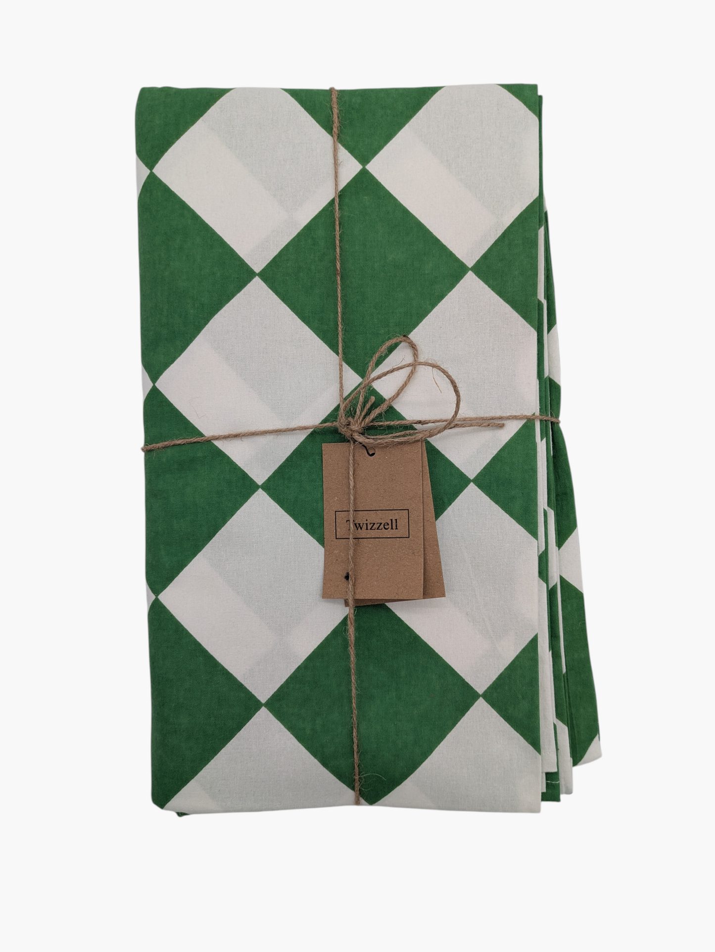 Green Harlequin Tablecloth - Upstairs Downstairs Interiors