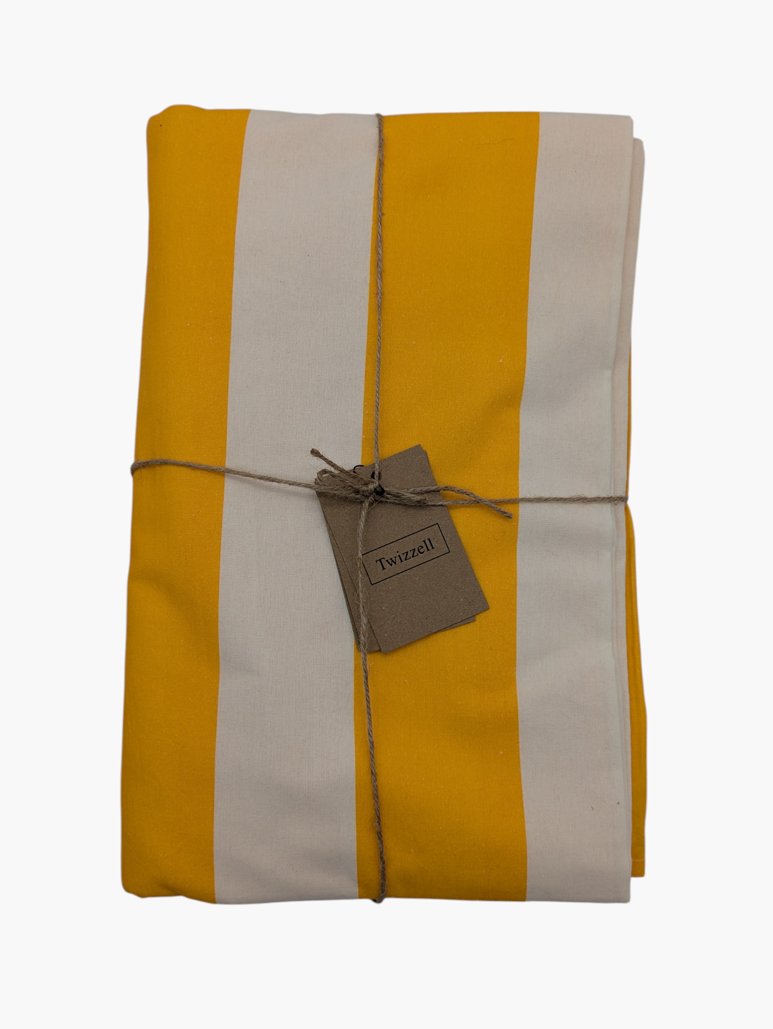Yellow & White Tablecloth - Upstairs Downstairs Interiors