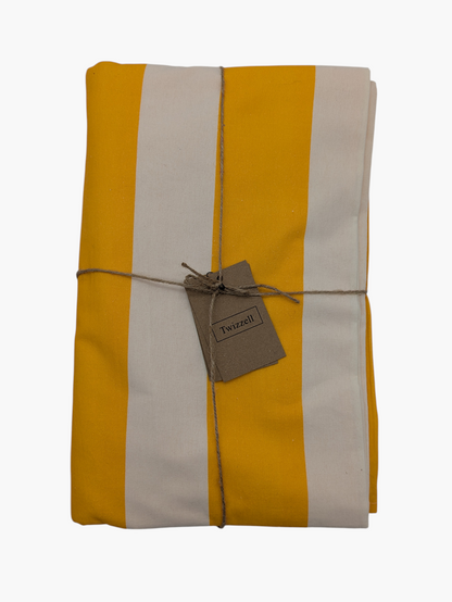 Yellow & White Tablecloth - Upstairs Downstairs Interiors