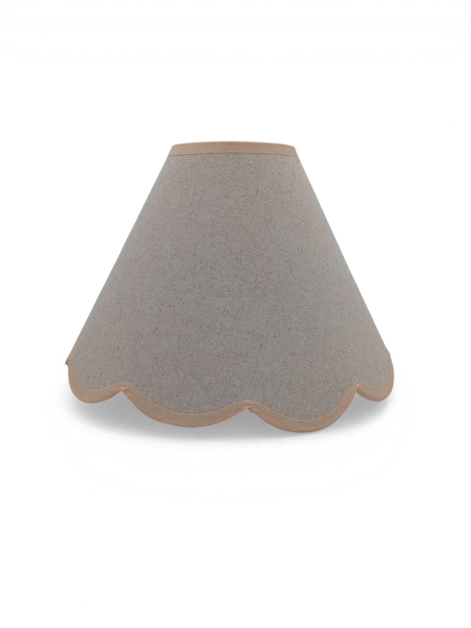 Scalloped Linen Empire Lampshade - Pink - Upstairs Downstairs Interiors