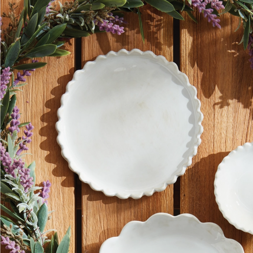 Small round scalloped trinket dish