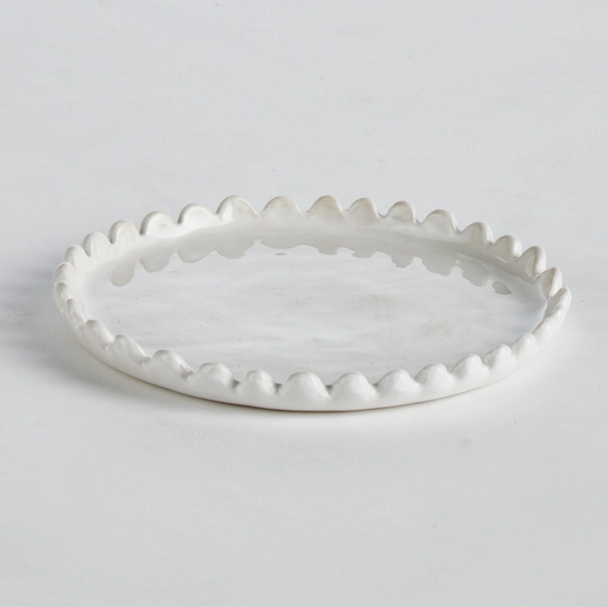 Small round scalloped trinket dish