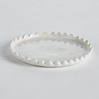Small round scalloped trinket dish