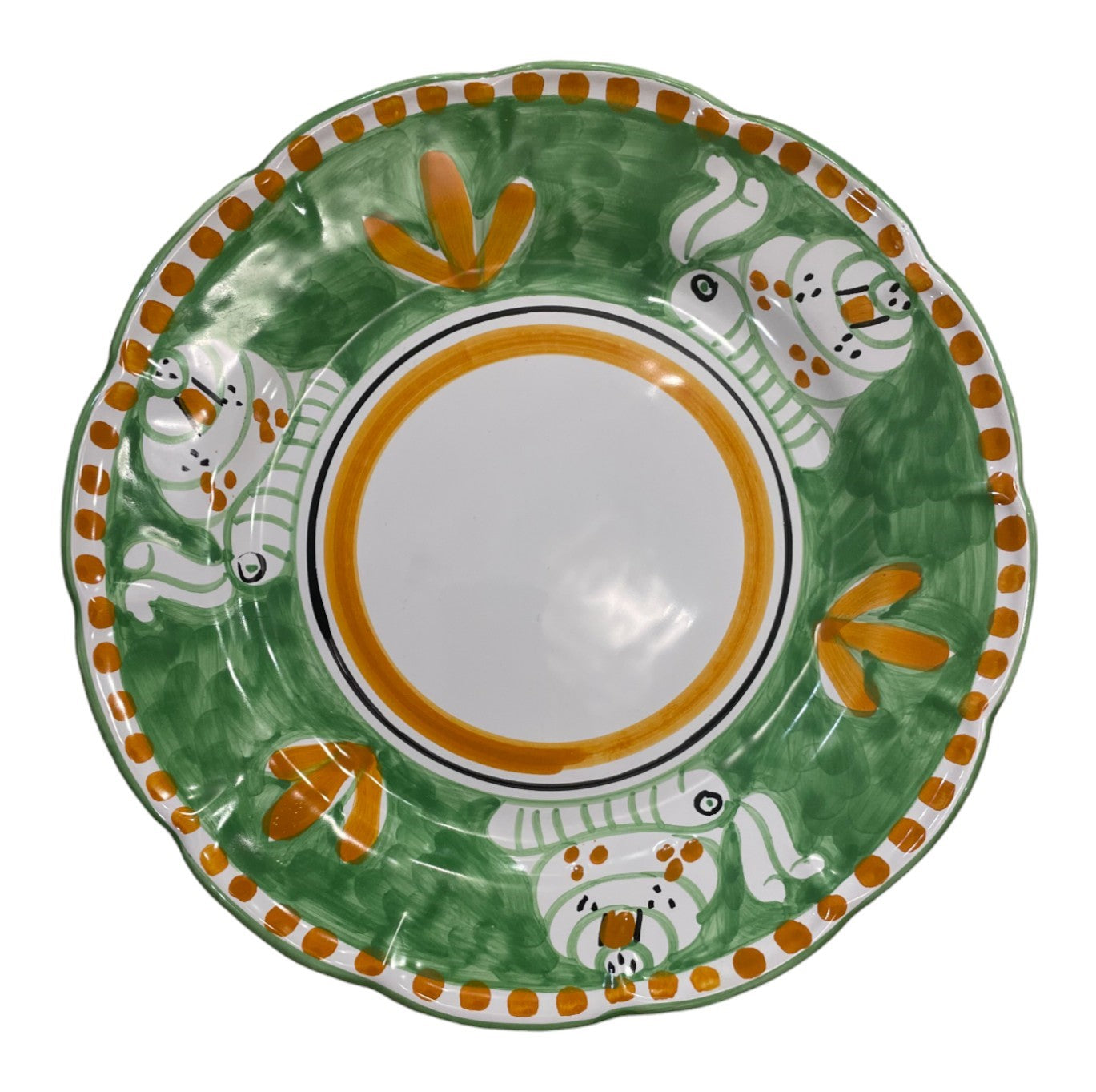 Hand Painted Zoo Plates - Green