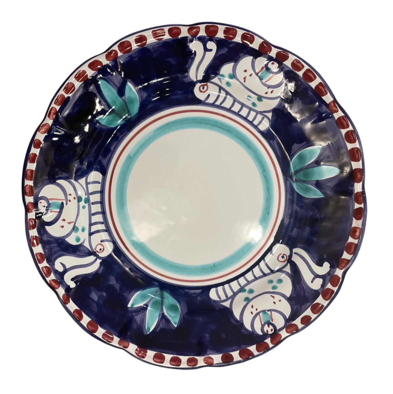 Hand Painted Zoo Plates - Navy