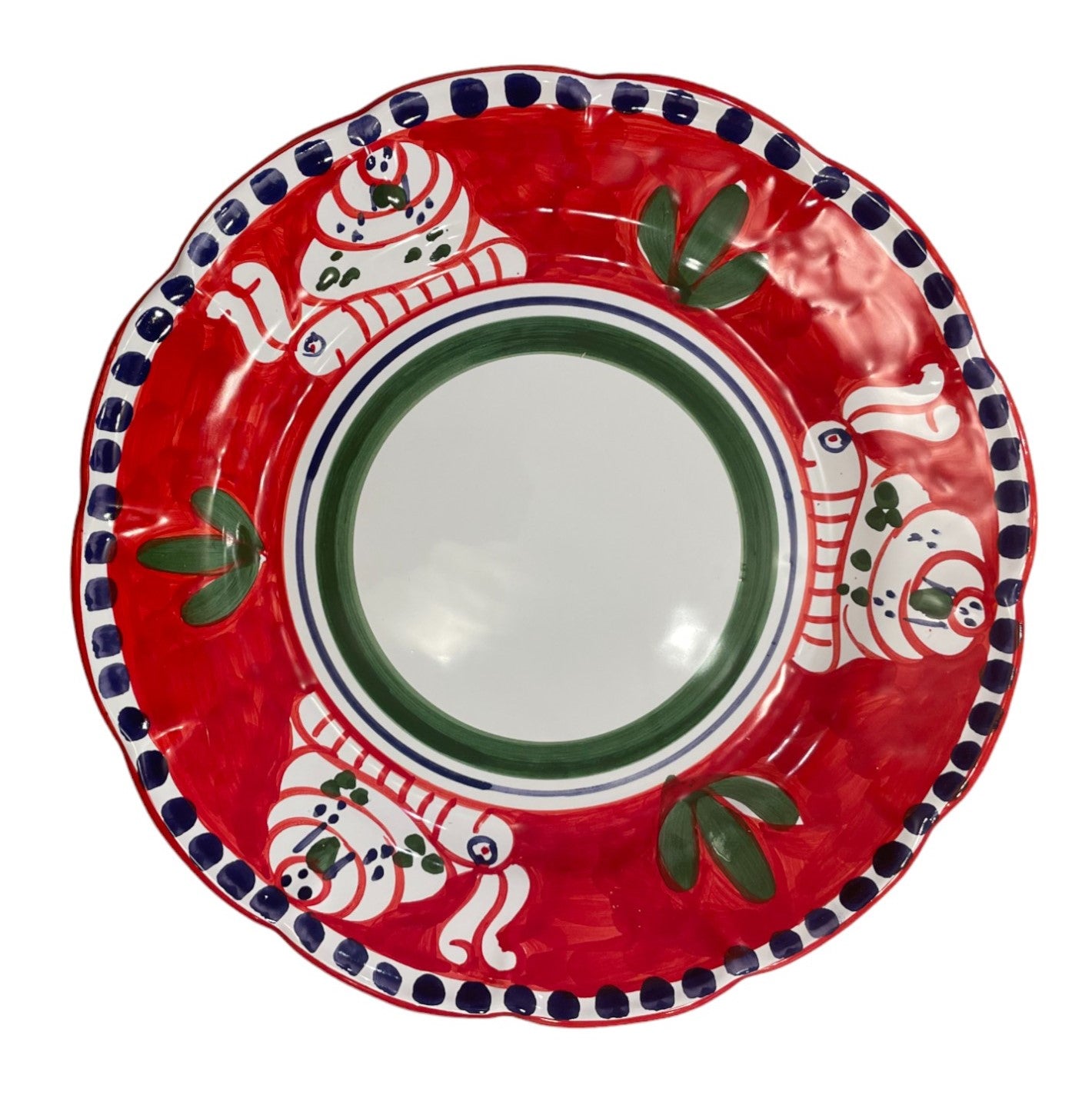 Hand Painted Zoo Plates - Red