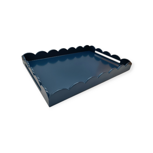 Ocean Blue Large Scalloped Tray