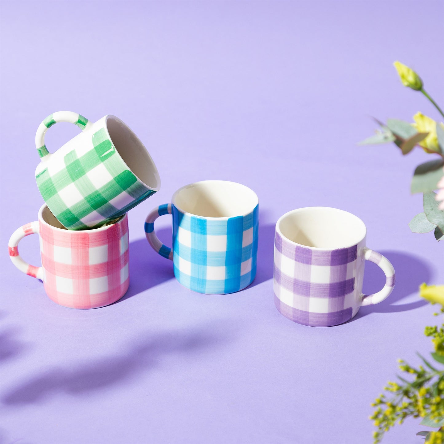 Gingham Mug - Pink