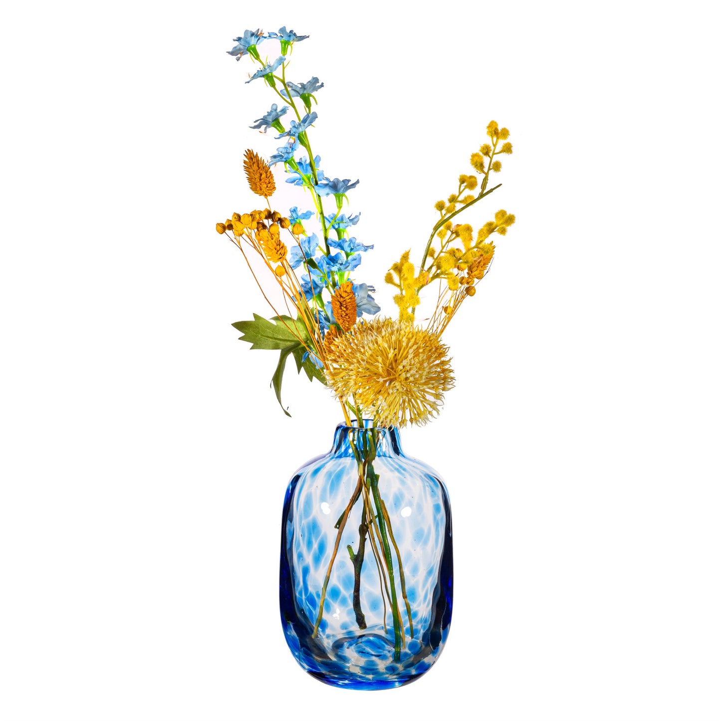 Small Blue Confetti Vase