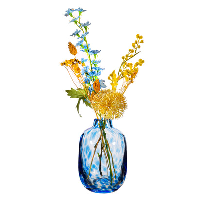 Small Blue Confetti Vase