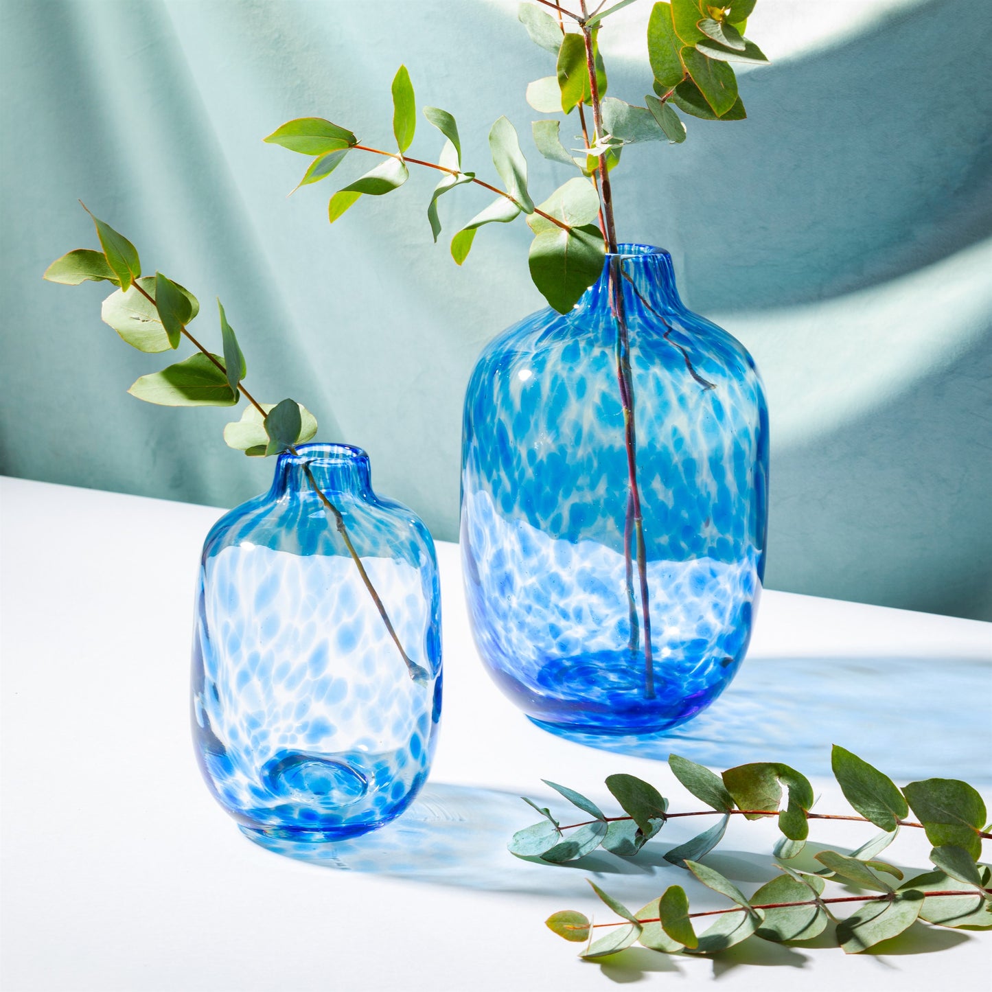 Small Blue Confetti Vase