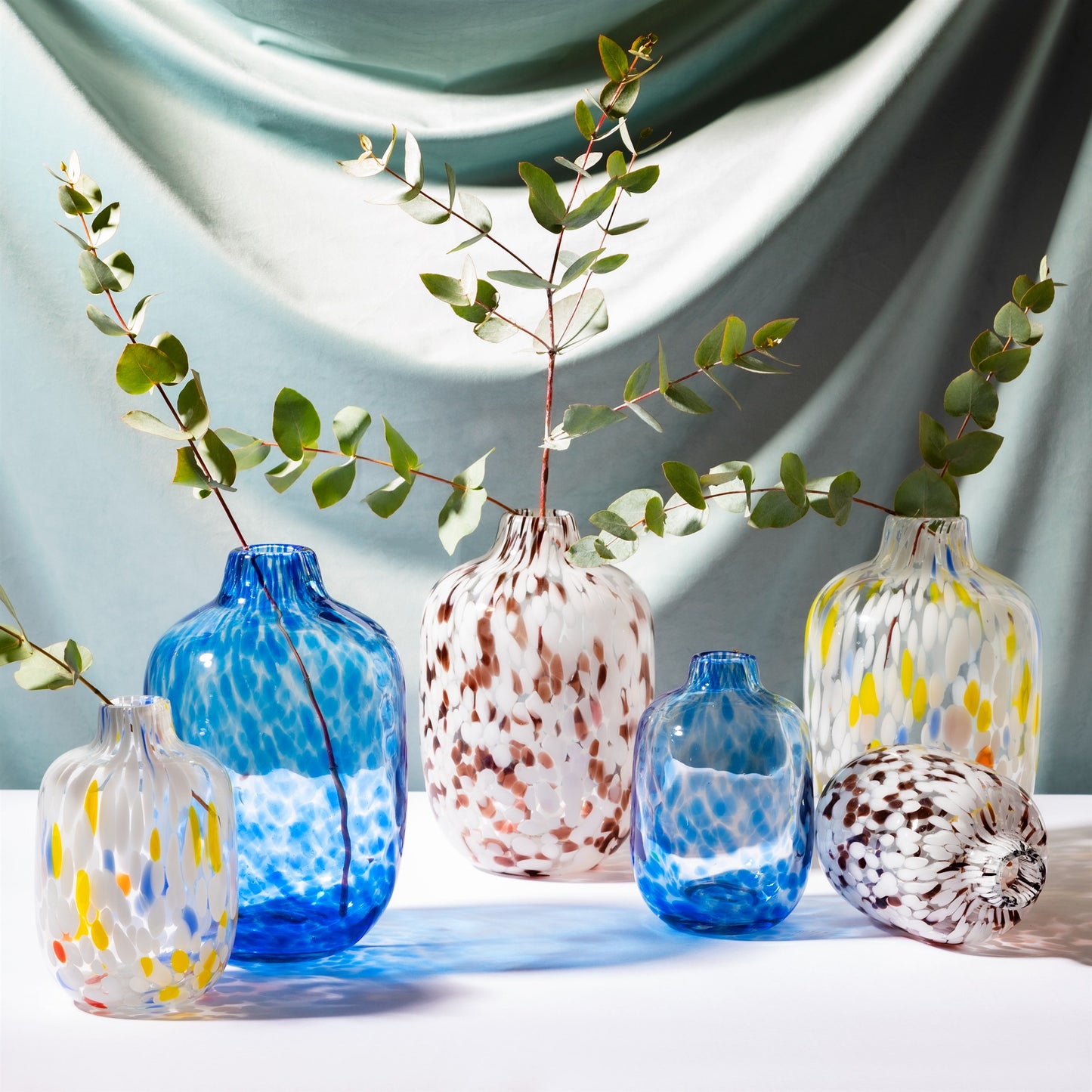 Small Blue Confetti Vase