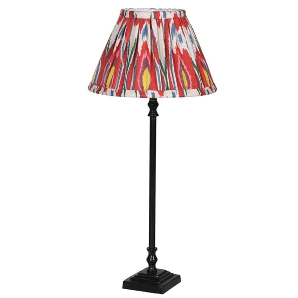 Metal Table Lamp with Ikat Shade